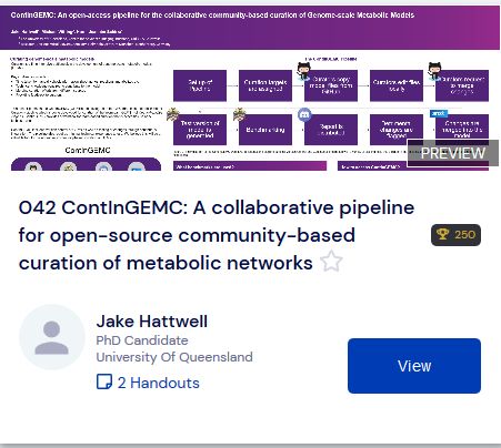 MetaboHorst's tweet photo. Poster #042 at #MetSoc2020 might not have the answer to life, the universe, and everything else, but it has a good ContInGEMC plan - if you want to continuously curate genome-scale metabolic models. Don't panic! Visit! #WormJam @wormjamGSM @UQ_CAI @wittingmichael1 @JakeHattwell https://t.co/0v4YdlHshG