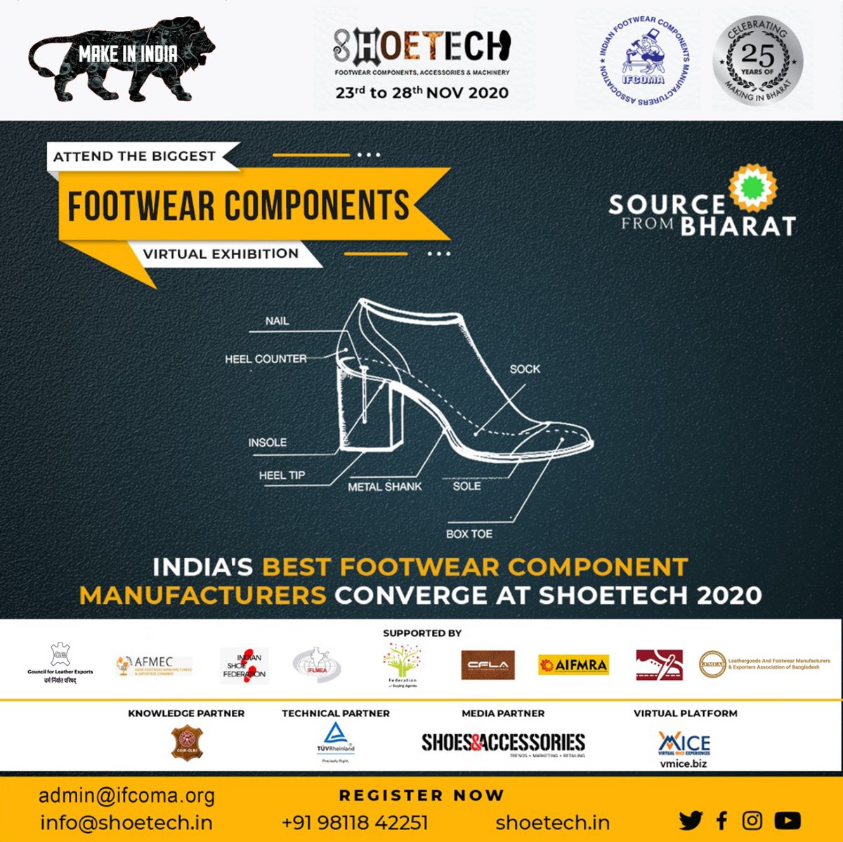 Shoetech_India's tweet photo. SHOETECH 2020 is bringing India's manufacturer stalwarts of Footwear components and accessories to one platform allowing you to collaborate and trade while you witness innovations in technology and sustainability.
#Shoetech2020 #manufacturers #leathershoe #leather #shoes #ifcoma https://t.co/Hz4Bs4tXrq