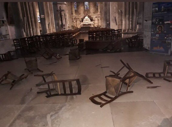 La basílica, después del atentado