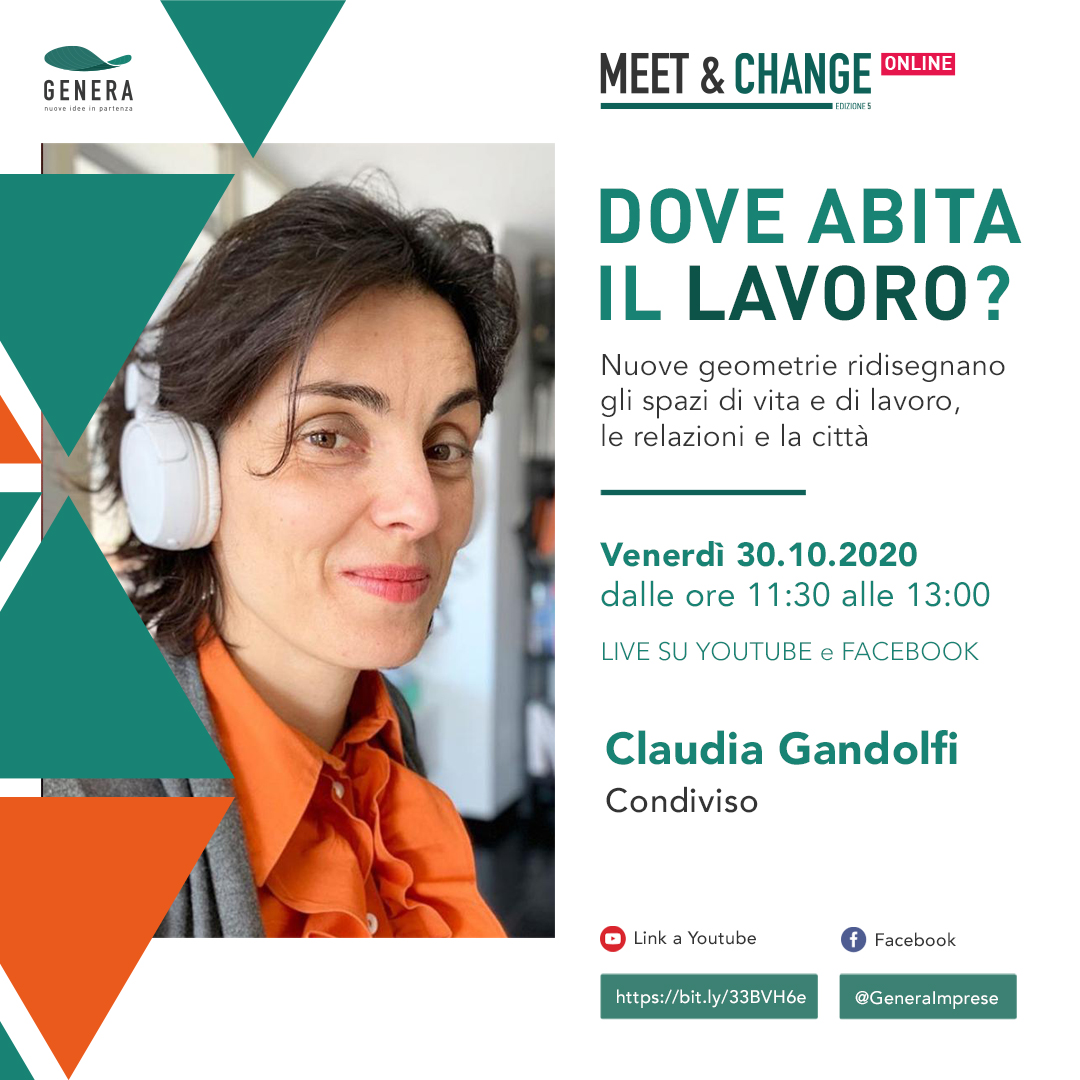 "Dove abita il lavoro?" Domani ore 11.30 appuntamento #live con 4 testimoni privilegiati che ci racconteranno quali nuove geometrie ridisegnano gli spazi di vita e di #lavoro, le relazioni e le #città. Programma bit.ly/meetchange5
