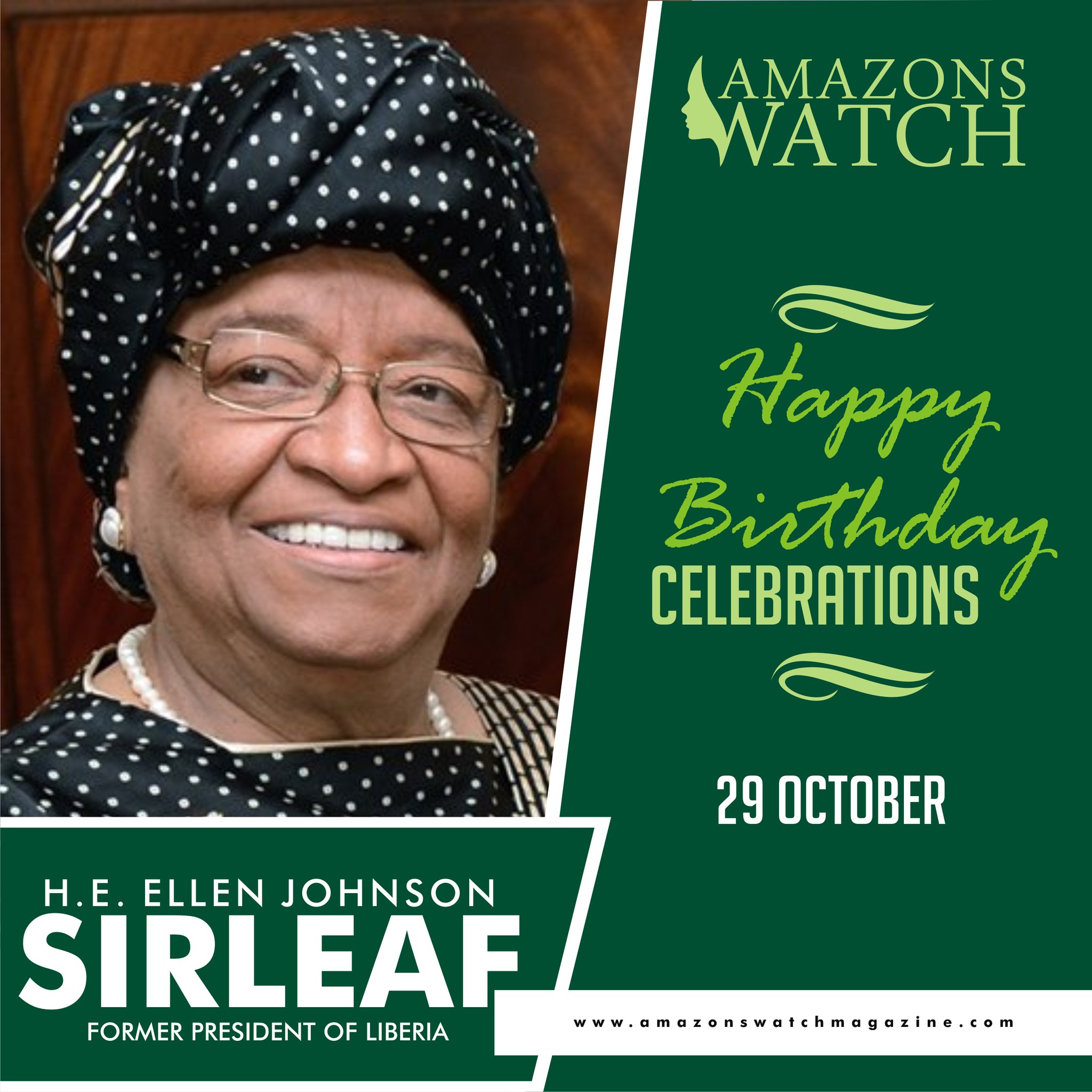 Happy Birthday to Her Excellency Ellen Johnson Sirleaf - Former President of Liberia. 