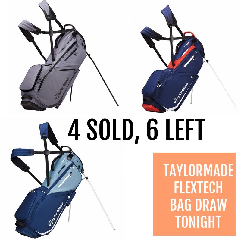 Draw tonight.. 1 in 10 chance of winning this Taylormade Flextech bag with a variety of colours available. Discounted already on our website