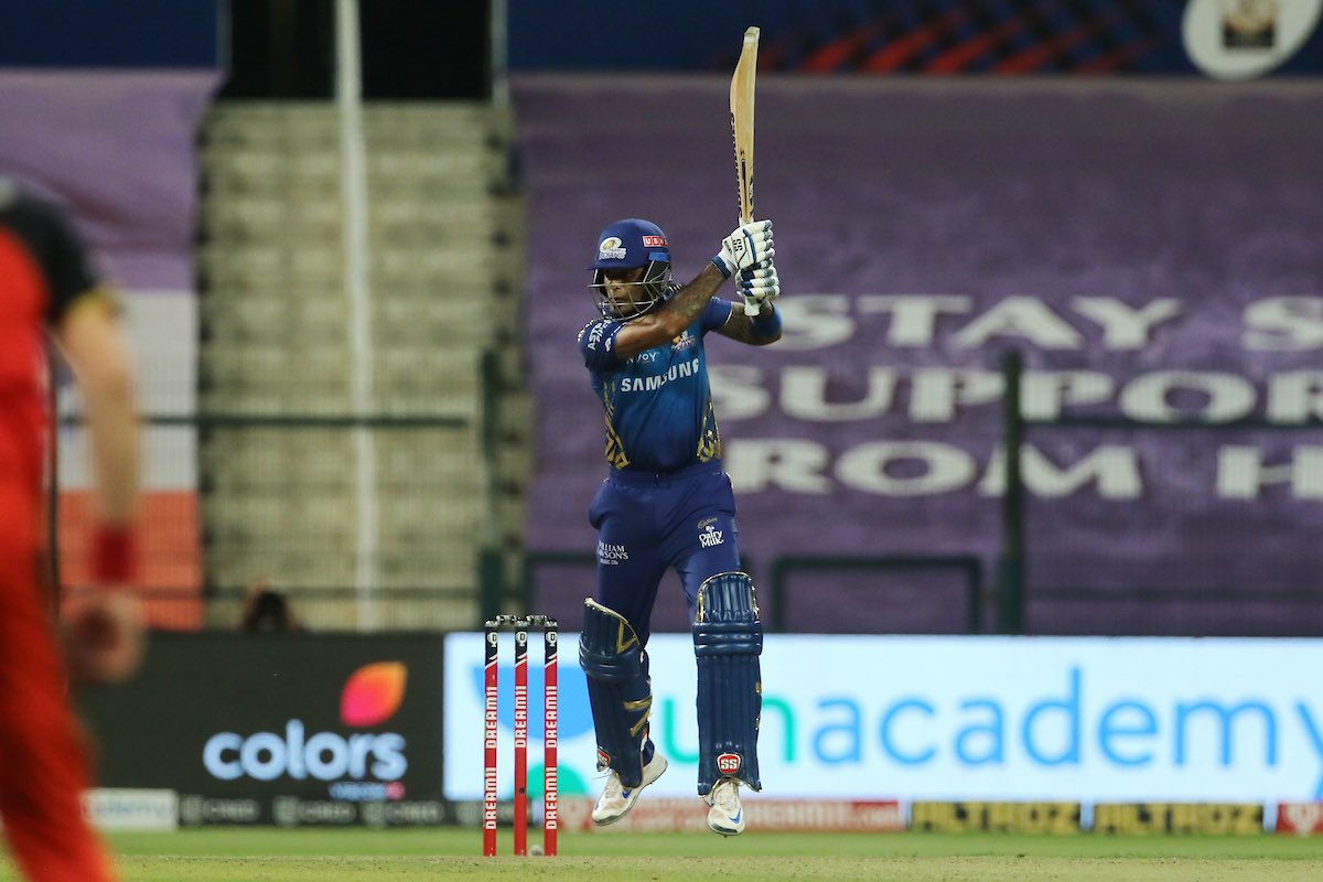 Match 48: Mumbai Indians beat RCB by 5 wickets & are now on 16 points. Suryakumar Yadav (79* off 43) took MI home. Devdutt Padikkal (74 off 45) was impressive. Bumrah (3-14) showed his class. Picked his 100th IPL wicket in this game PC: IPL