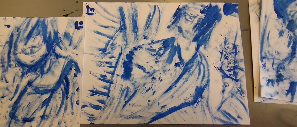 NecroWoof's tweet photo. I #attempted to #paint some #paintings hehe.

#art #artwork #traditionalart #cute #manga #anime #blue #trees https://t.co/QMMdkY924X