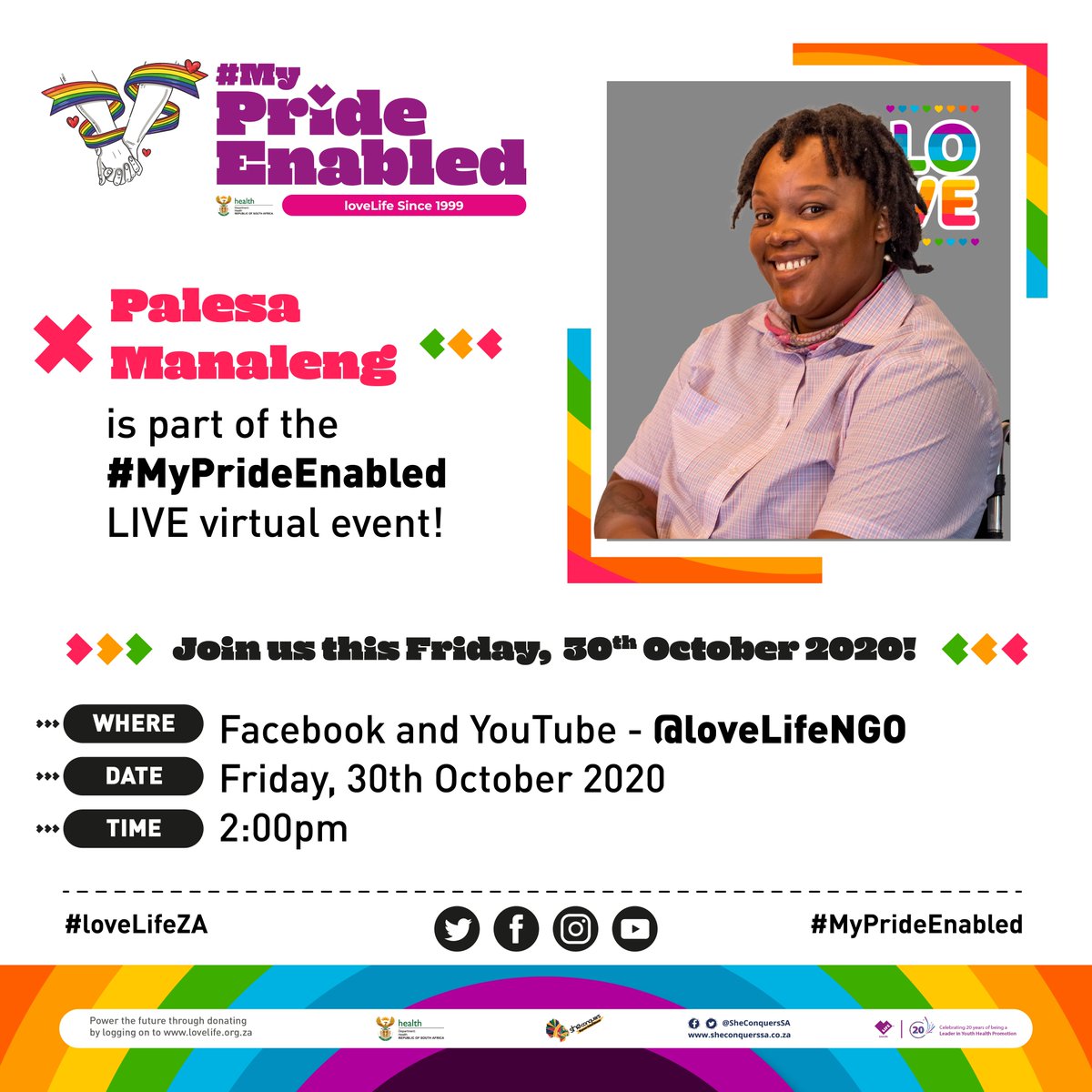 deejaymanaleng's tweet photo. Join me tomorrow on @loveLifeNGO for our roundtable discussion on access. #BeyondAccessibility #MyPrideEnabled https://t.co/8BAHl1rN3l
