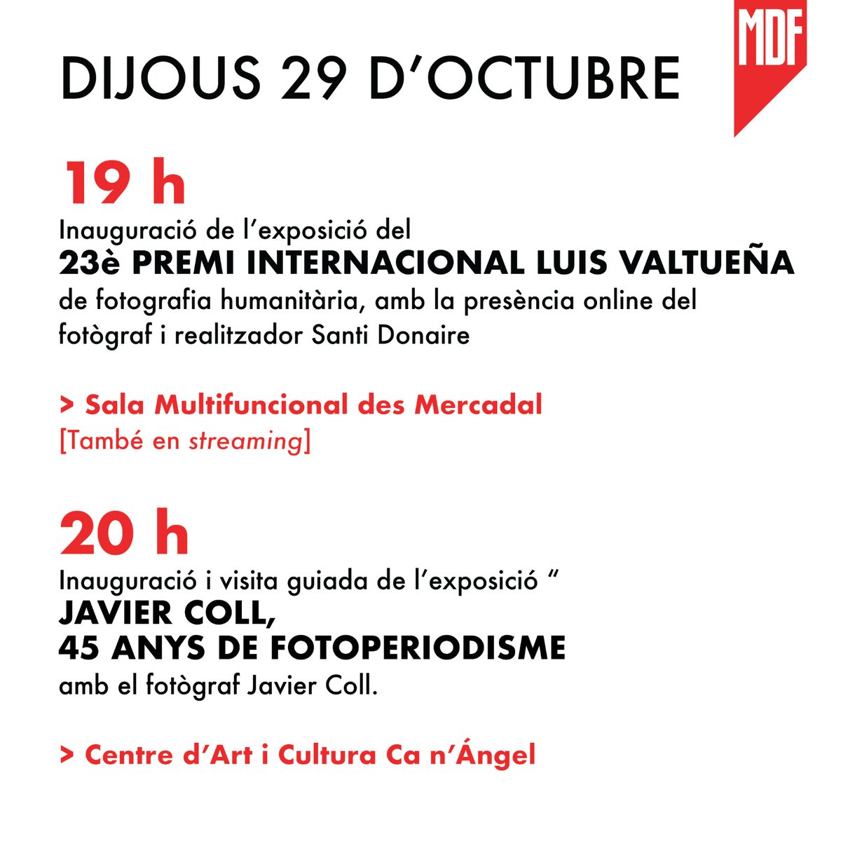 MenorcaDocFest's tweet photo. ‼️📢Comencem el #MDF!
.
Aquí teniu la programació del "Dia 1".
.
#Menorca #IllesBalears #MenorcaDocFest #MDF #CinemaDocumental #FotografiaDocumental #CurtDocumental #FilmFestival #DocumentaryFilmFestival https://t.co/KL7NW539ay