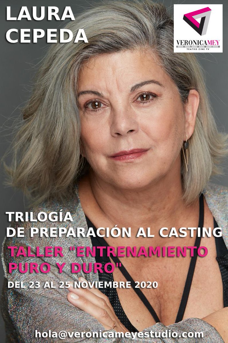 Cerramos la trilogía con @GolferichsLaura en <a href="/VMeyEstudio/">Verónica Mey Estudio</a>. La segunda entrega ha sido fascinante, la tercera solo puede ir a más. ¡Seguimos entrenando! Del 23 al 25 de noviembre. De 10 a 14h. Imprescindible. #TrilogíaDePreparaciónAlCasting 
#EntrenamientoPuroyDuro
