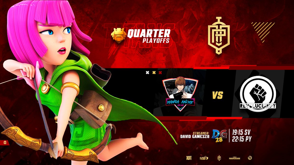 CocTorneo's tweet photo. Hoy JUEVES, continúan los 4tos. de final en la modalidad TITANS❤

5Th12 vs 5TH12... 1 solo ataque... 2 guerras de 15x30🤯

Ahora es solo GANAR o MORIR🎯 https://t.co/teu7MUM70K