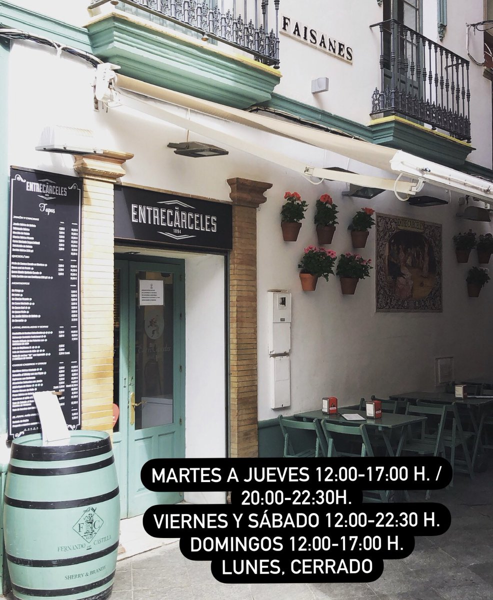 GrupoPDCLaRaza's tweet photo. #Nuevohorario en nuestra #TabernaEntreCárceles! Os esperamos con nuestros #jarrillo de #cerveza!! 🍺🍺🍺 #salvemoslahostelería #detapasporSevilla #GrupoLaRaza https://t.co/ob4Kq6h2QS