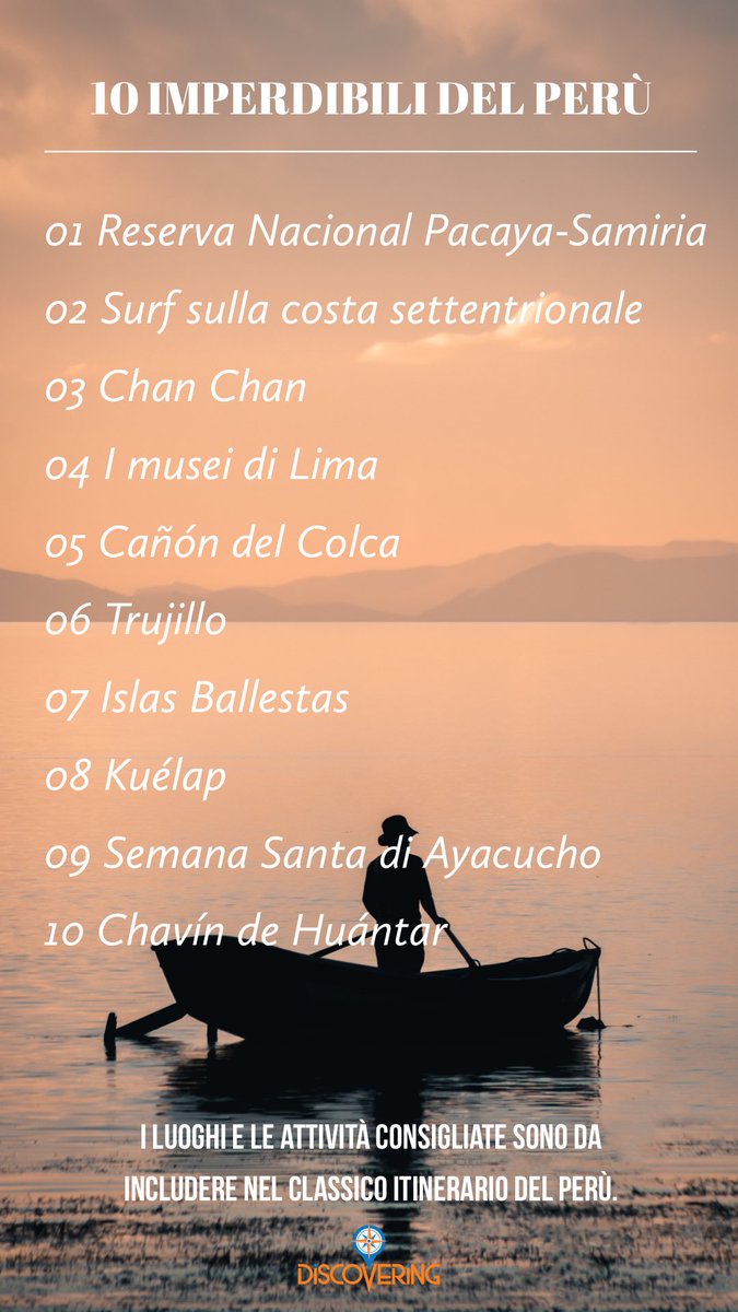 DiscoveringOff's tweet photo. 🗺 | Passata questa pandemia ricominceremo a viaggiare, nel frattempo vi lasciamo dei tips con i “10 imperdibili del Perù” da aggiungere al tuo itinerario di viaggio 😉🇵🇪

#perú #tips #travel https://t.co/8E0wNBTWQs