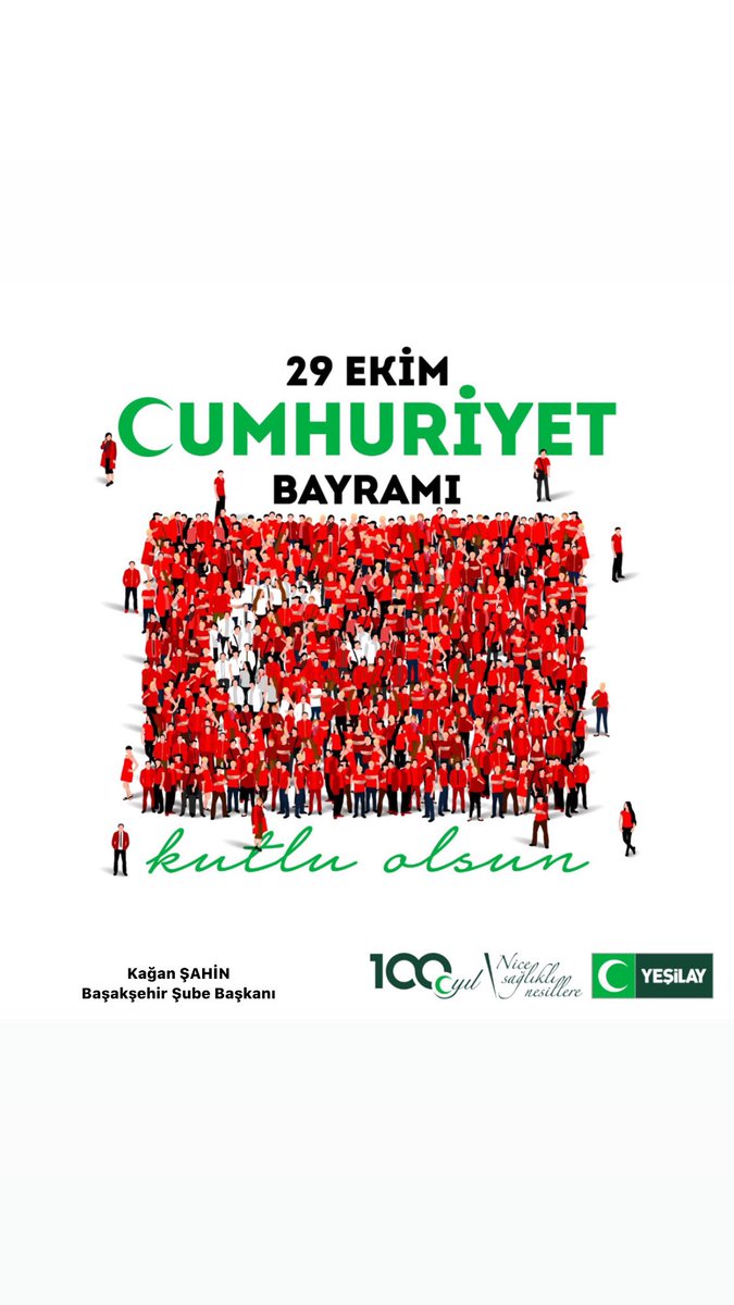 Cumhuriyetimizin 97’inci yılı kutlu olsun!  #Yeşilay #29Ekim #CumhuriyetBayramı