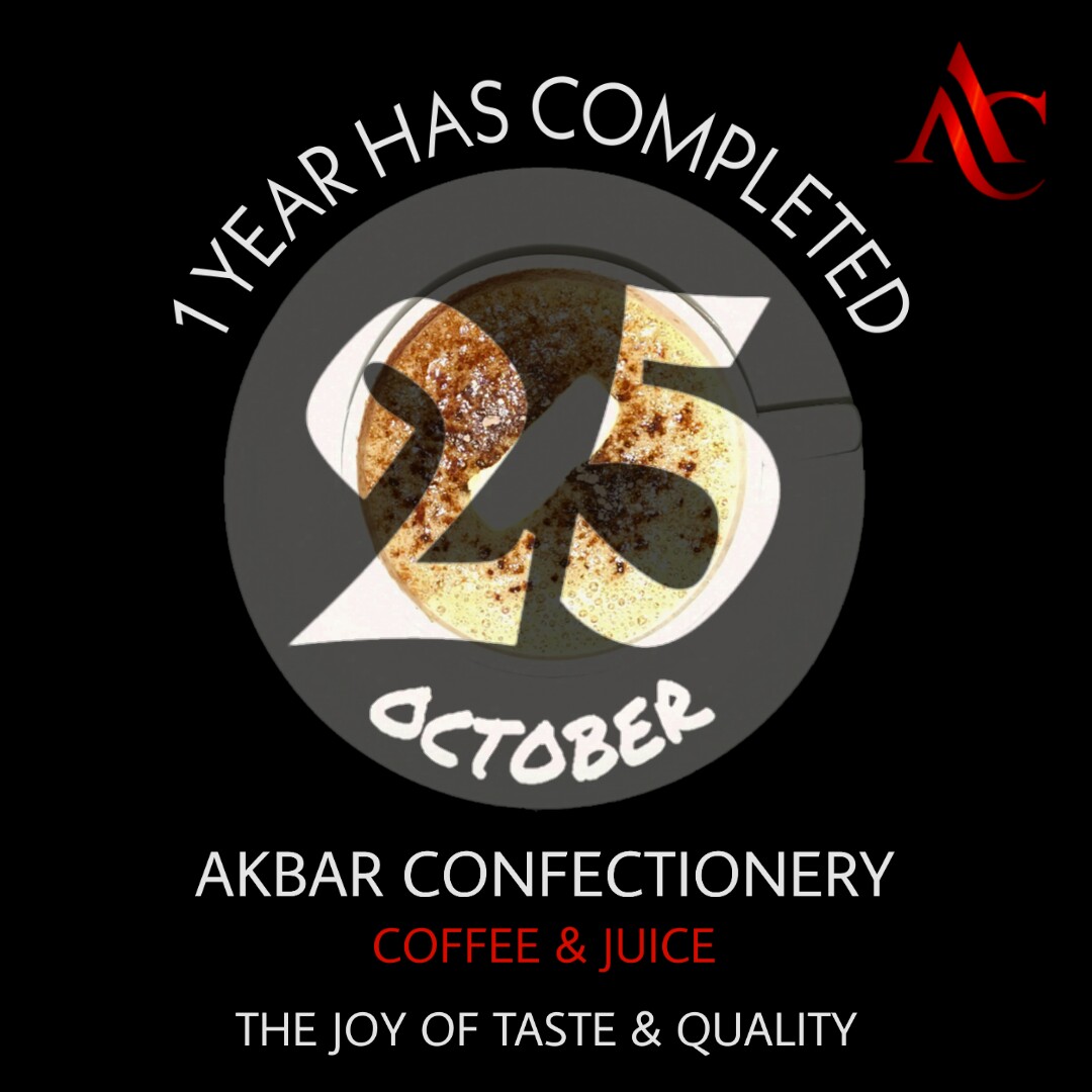 AkbarConfection's tweet photo. One year has completed. We have been serving you all for one year. We hope we are able to give you better taste and quality. Thank you all...
_________________________________

#OneYearHasCompleted #AkbarConfectionery #Gangoh #Cafe #CoffeeShop #JuiceShop #Nescafe #ThankYouAll https://t.co/XsF8YTVc10