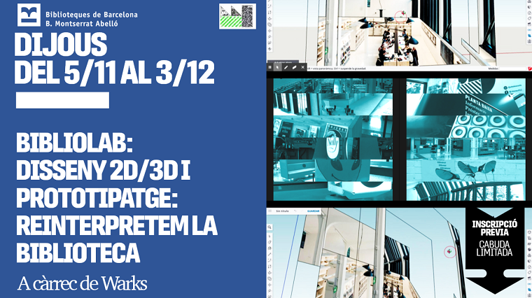 BibliotequesBCN's tweet photo. 👕Maker! Vols crear una samarreta amb disseny 2D i 3D? 
No et perdis aquest taller de 5 sessions amb #sketchUp, #modelat, #composició, #preimpressió i #prototipat.
📅5/11 al 3/12
📍#bbcnMontserratAbelló
✍Places limitades!
📲Inscripcions👉https://t.co/GVaf3uNf5Q
@BCN_LesCorts https://t.co/av9rcU3lM0