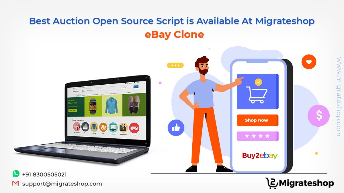 migrateshop's tweet image. Best Auction Open Source Script is Available At Migrateshop - eBay Clone
More Details: bit.ly/2SXotcj
#eBay #ebayclone #ebayclonescript #auctionscript #ecommerce #B2C #marketplace #Trending #startup #entrepreneur #onlineauctionscript #buy2ebay