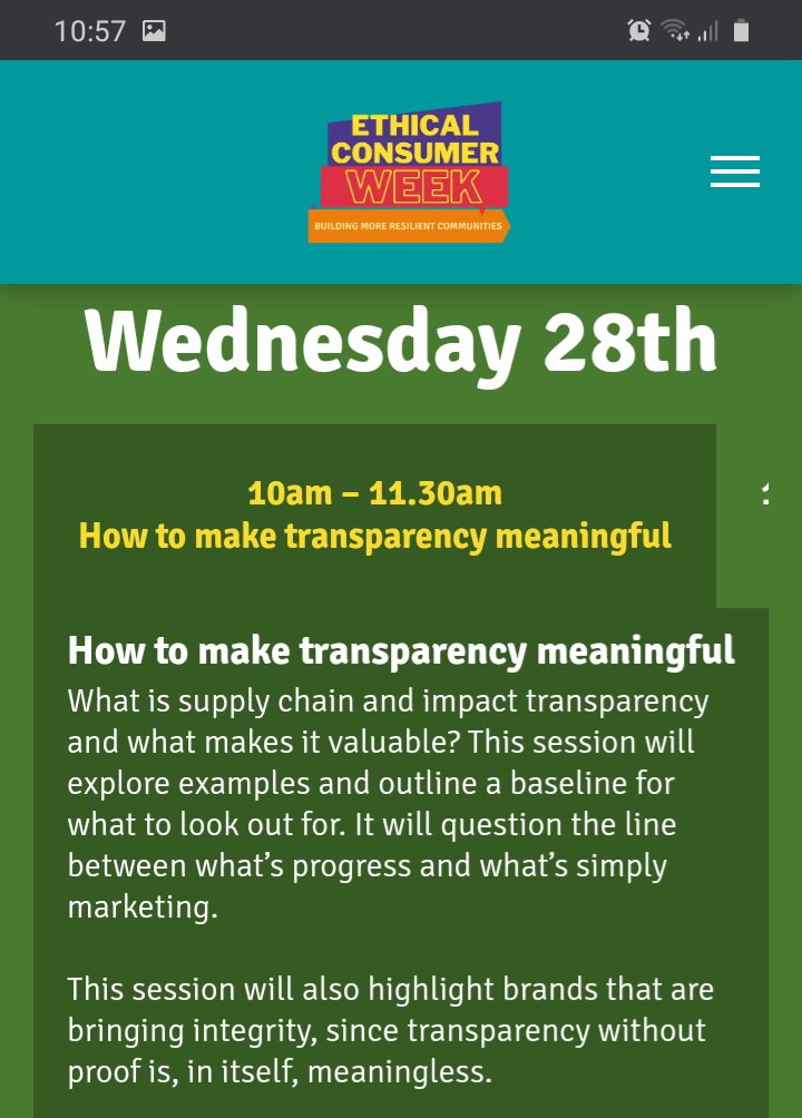 hands_alice's tweet photo. Listened to 'How to make transparency meaninful' a discussion that is part of @EC_magazine Ethical Consumer Week. Important to remember that transparency does not automatically mean ethical but it can lead to accountability and change @KnowTheOrigin. https://t.co/P5DMYEE0WE