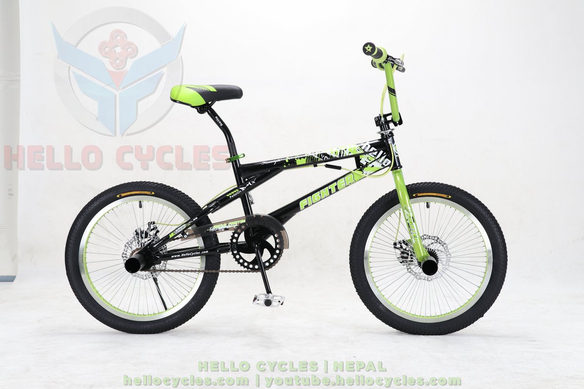 HelloCycles's tweet photo. HELLO FIGHTER 20" FREESTYLE/BMX (BLACK-GREEN)
#HELLOFIGHTER #FIGHTER #FREESTYLE #BMX
#FREESTYLENEPAL #BMXNEPAL
#HelloCycles #PedalOn
#HelloCycle #HelloBicycle #Hello
#Bicycle #Cycle #Bike #Cycling #Ride
#KidBicycle
#Nepal #Kathmandu
π΄ββοΈ https://t.co/eLPdqUsPLN https://t.co/m80arQDrUH