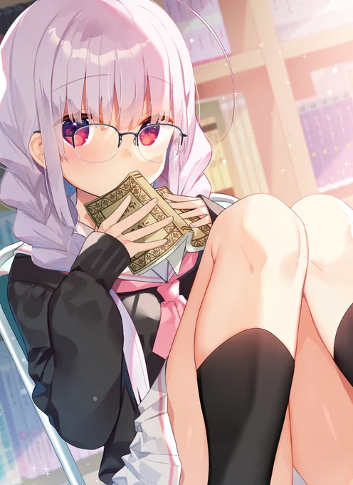 眼鏡+三つ編み=きゃわ 