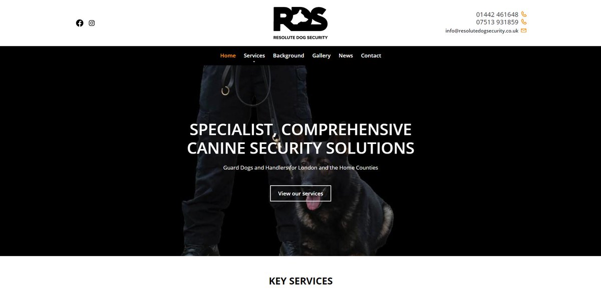 AWDWebDesign's tweet image. A brand new website for Resolute Dog Security Ltd (@LtdResolute) where they provide structured, tailored and bespoke security solutions. 

Take a look at the website here: resolutedogsecurity.co.uk

#webdesign #hertfordshire
