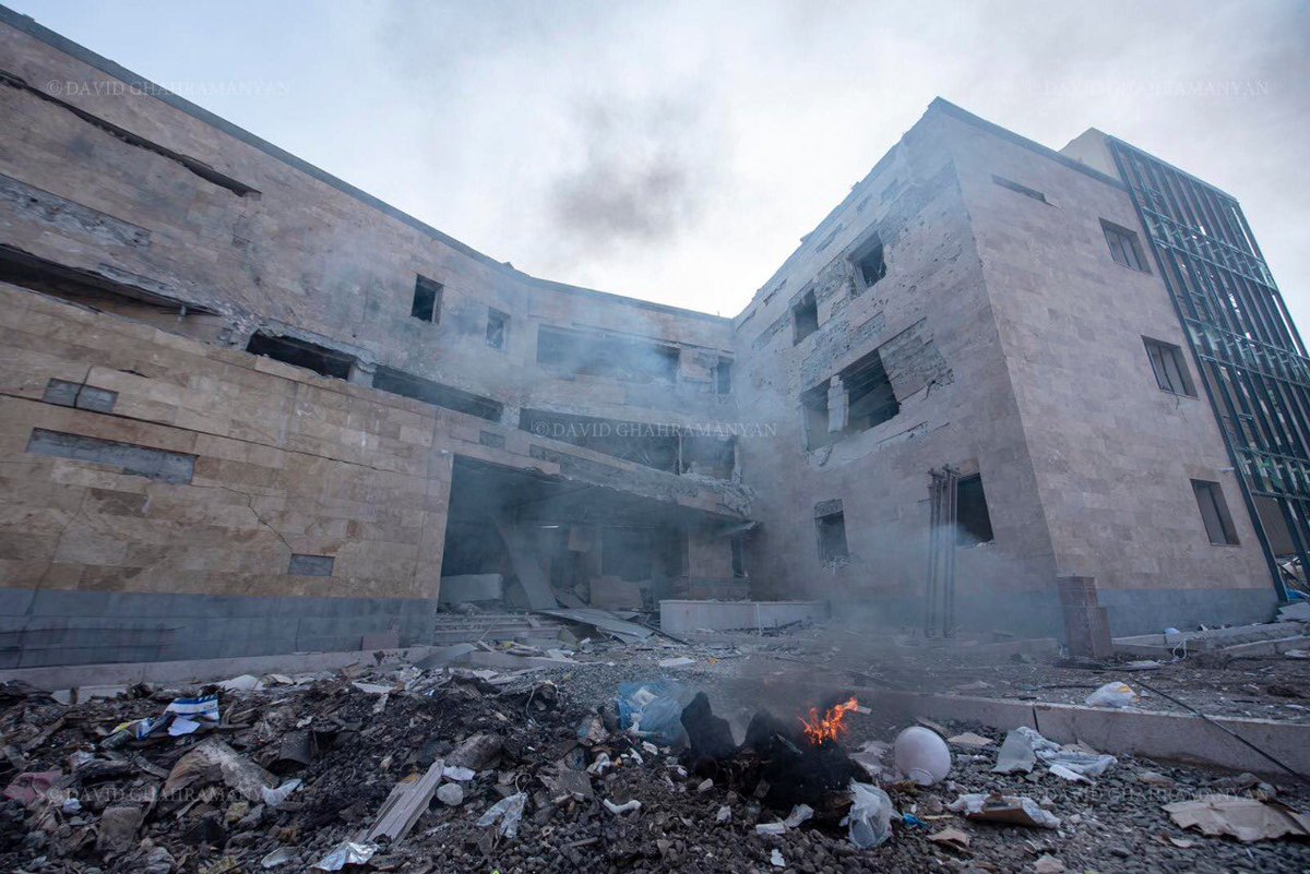 Armine_Dan's tweet photo. Does this bombarded maternity hospital of #Stepanakert in #Artsakh tell you anything about the crimes that #Azerbaijan backed by #Turkey perform? #WarCrimes https://t.co/LcbgwYNAce