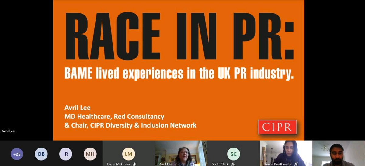Great session this morning with Havas SO and <a href="/140Okay/">Avril Lee</a> on the @CIPR_UK Race in PR report and what we can do to create a better more inclusive industry