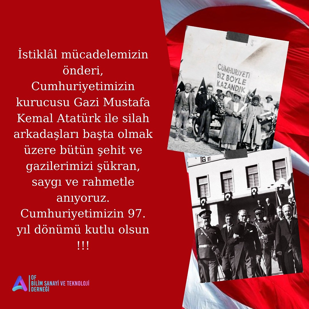 ofbilsantekder's tweet photo. Cumhuriyetimizin 97. yılı kutlu olsun!#cumhuriyetbayramı #atatürk #başkomutan #mustafakemalatatürk #cumhuriyet #gazimustafakemalatatürk #atamizindeyiz #ataturk #mustafakemalpaşa  #nemutlutürkümdiyene #mustafakemal  #yaşamustafakemalpaşayaşa #turkey #cumhuriyetbayramimizkutluolsun https://t.co/AYJuF4VEXc