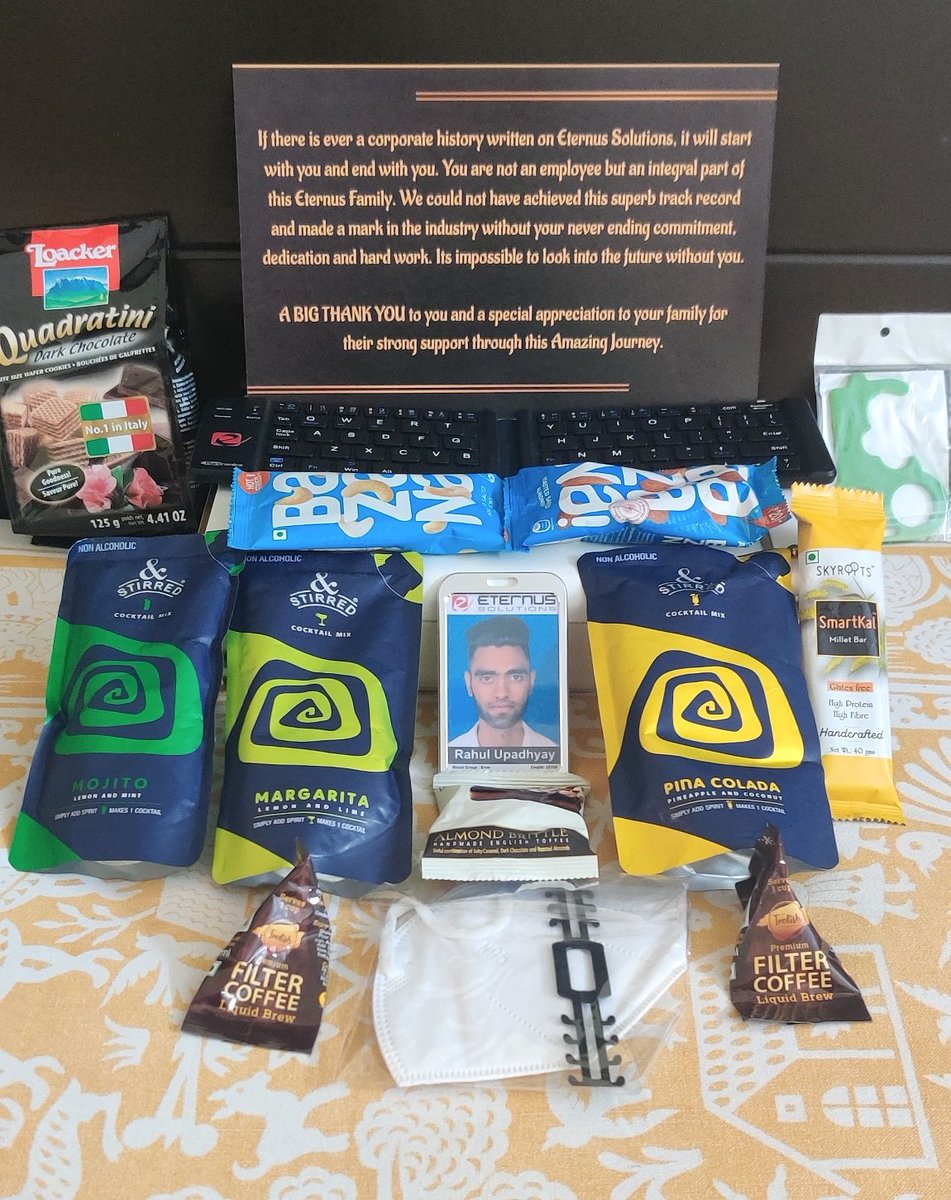 r_u_rahul's tweet image. A BIG THANK YOU to ESPL Ohana ❤️ for sending such an amazing goodies🤩🥳.
Blessed to be a part of @eternussolution 😇
#10YearsOfEternus🎉1️⃣0️⃣♥️
@JRTanna @jigarshah189 @DikshaSisodia @EternusCPQ
