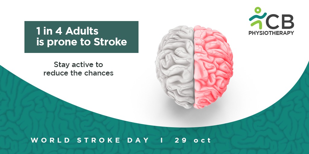 CBPhysioAH's tweet photo. World Stroke Day!!!
1 in 4 is prone to it. Don't be the one!!
Empower Yourself to Save yourself.
To read more about it Visit below:
https://t.co/CifZKNd2Dd...
#WorldStrokeDay #strokeawareness #strokesurvivor #poststroke #poststrokerehab #CBPhysiotherapy #poststrokephysiotherapy https://t.co/z8FomgWakr