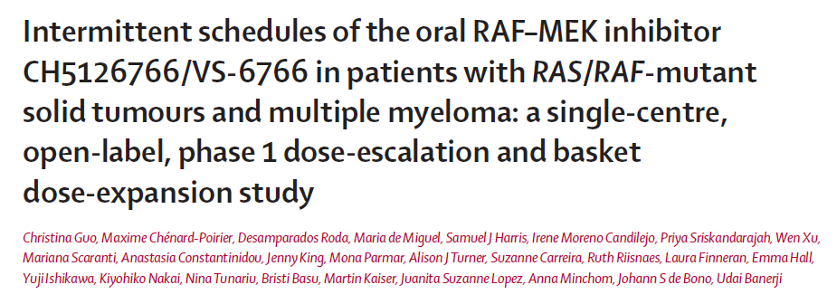 udai_banerji's tweet photo. Published onlline https://t.co/UPgRww8XE9 Results of an academic phase I and basket expansion. Thank you to all patients, clinical fellows and research staff who worked together to make this happen. @ICR_London @royalmarsdenNHS @cancerBRC @ECMC_UK  @ICR_DDU_IIT @ICR_CTSU https://t.co/x1pQhk8v5V