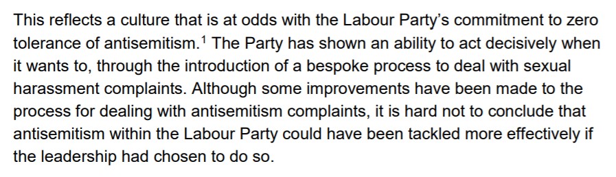 The report goes further: it identifies an culture in which antisemitism was ignored or accepted in the party. This culture needs to be eradicated if Jews are going to feel welcome again in the Labour Party.