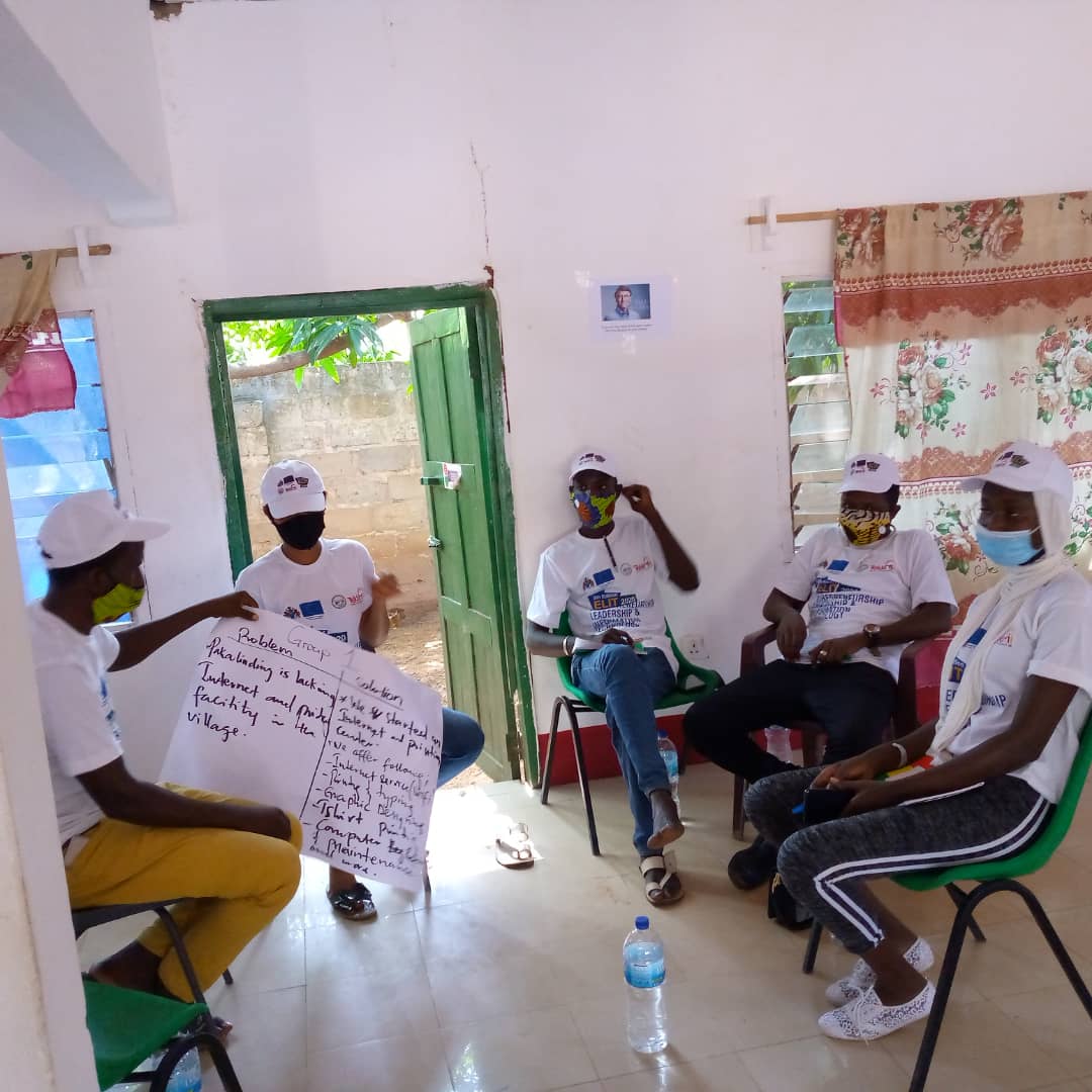 GYINGambia's tweet photo. At  #ELIT2020, Mbadibba Jammeh Cham took participants through business model canvas.
This year's #ELIT2020 organised by GYIN Gambia is supported by the “Make it in The Gambia-Tekki Fii projects implemented by @ITC_Gambia/@yepgambia, @imvf, @giz_gmbh &amp; funded by @European Union. https://t.co/NsxvkdvxJ2
