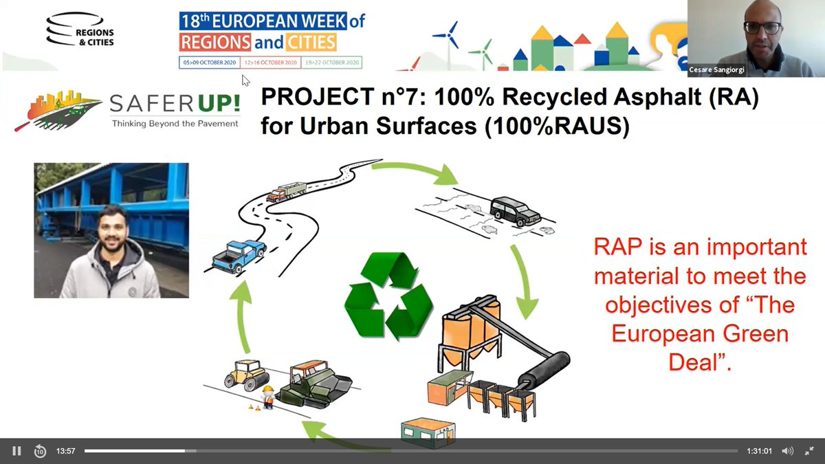 check out the euregionsweek2020-video.eu/video/research…

In this video, Prof. @SangiorgiCesare is talking about the research objectives we have in @SaferUp project.

#roadsthatdrinkwater #thinkingbeyondthepavement #greenereurope