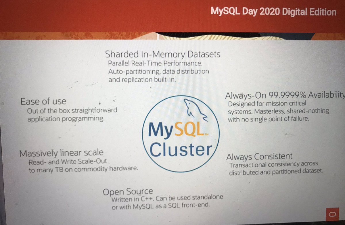 impresacity's tweet photo. #mysqlday20 #MirkoOrtensi di @Oracle affronta il tema del #cluster presentando #mysqlcluster, base dati in memoria utilizzato x applicazioni mission critical. Non solo #performance ma anche #scalabilità e #affidabilità https://t.co/1mjRj9xkVG