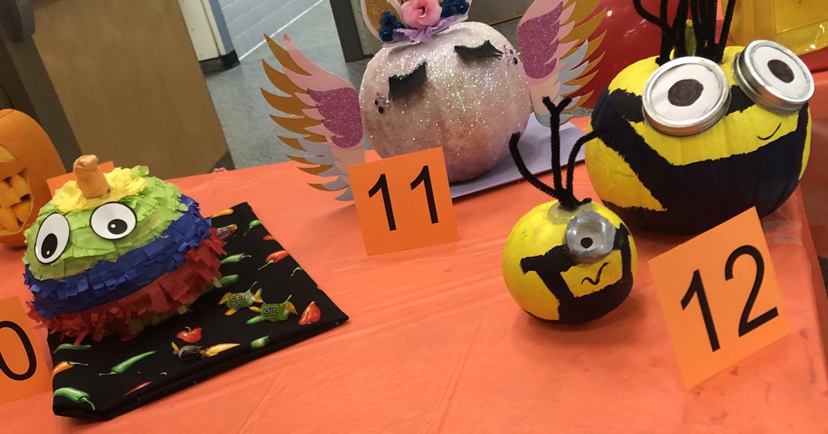 More creative pumpkins for our contest. No, those aren’t real Dunkin’ Donuts!
This is becoming a true contest.