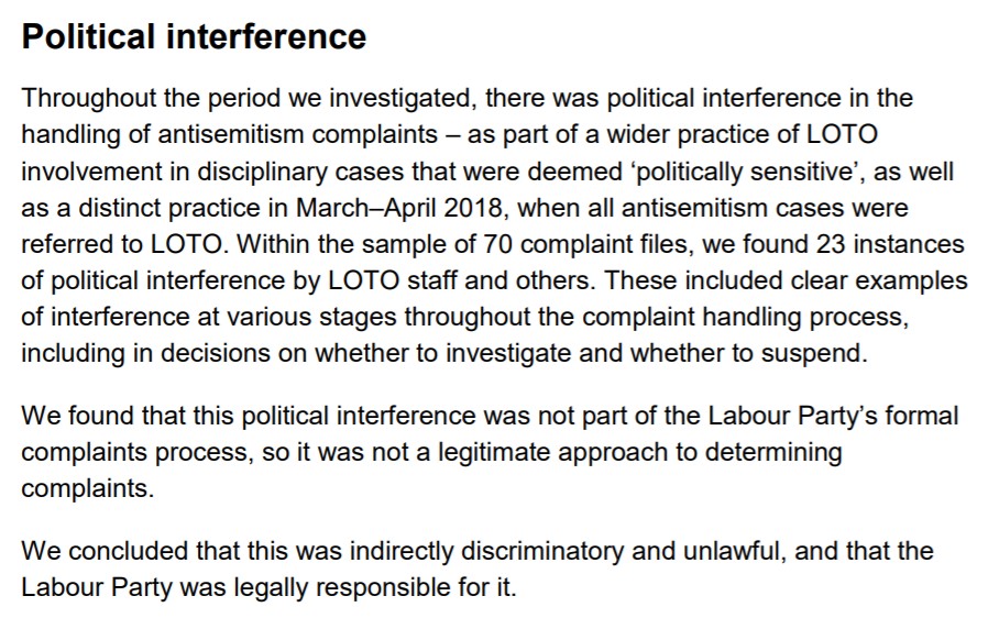 Labour is guilty of antisemitic harassment and discrimination against Jews. There was a failure of leadership, processes, training and policies. Crucially, Labour could have dealt with antisemitism in the party but the leadership chose not to.