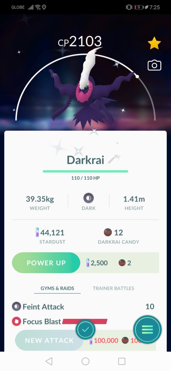 EdNike19's tweet photo. Got myself a Shiny Darkrai from a raid 😭❤️ My first ever shiny from a raid. #PokemonGO #PokemonGOraid https://t.co/ttdUuVTXu6