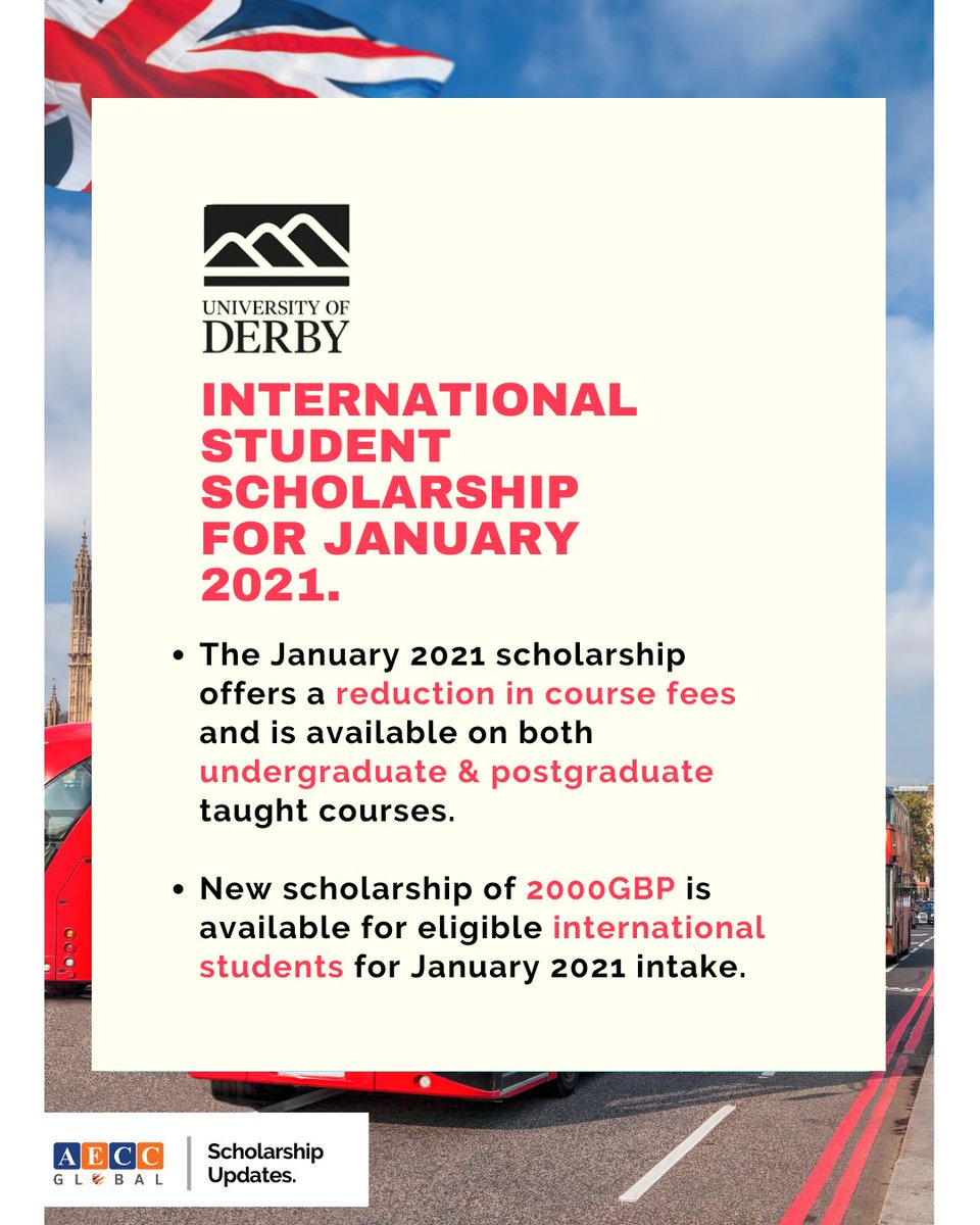 We have a scholarship update for you! 📣📣

For those thinking about starting their studies in January 2021 - a new £2,000 scholarship is now available for eligible international students. 

#studyinuk #aeccglobalthailand #mbainuk #thailand #bangkok #thaistudent #studyenglish