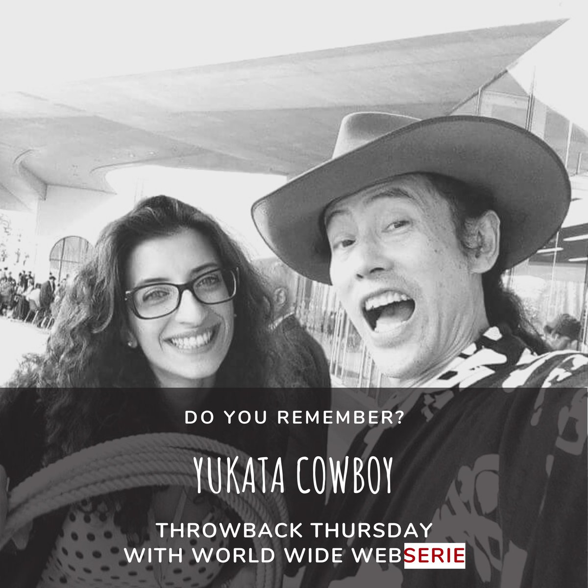 #tbt : The one where our Chiara met (again 😊) <a href="/yukatacowboy/">Yukata Cowboy</a>  at #romawebfest 2016. If you never have watched one series by @atsushi_ogata_comedy, go check:

• <a href="/yukatacowboy/">Yukata Cowboy</a> 
• <a href="/monalisacowboy/">Mona Lisa Cowboy</a> 
• <a href="/LostFoundCowboy/">LostFoundCowboy</a> 
#throwbackthursday #TBT #yukatacowboy #webseries #digitalseries