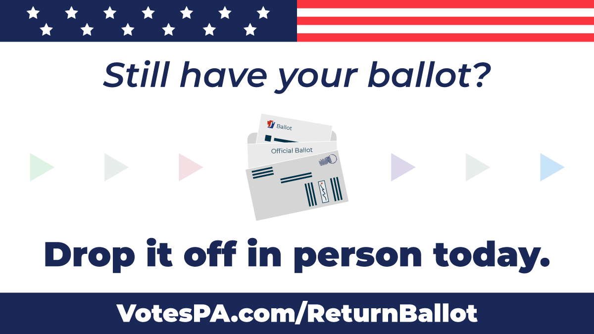 GovernorShapiro's tweet photo. Don't wait until Election Day. Drop off your voted mail ballot today: https://t.co/JEARQHgldw. https://t.co/5BWRwRizeK