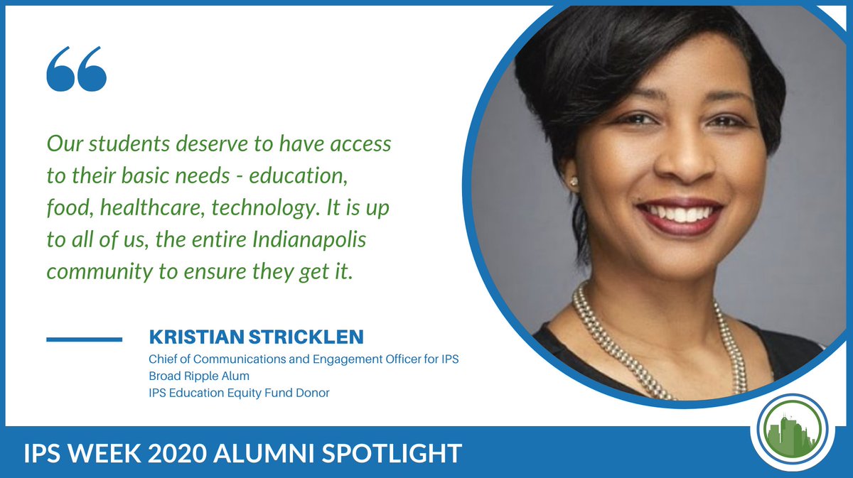 IPSFund's tweet photo. In addition to leading the District's communication and community engagement teams, @KristianPRGirl is also an @IPSSchools alum! She is a great advocate for equitable access to high quality education for ALL. Thank you Kristian! #IPSWeek #IPSAlum https://t.co/9ySVdE8xn9