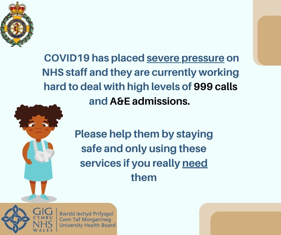 CwmTafMorgannwg's tweet photo. Only use A&E or phone 999 in a genuine emergency.
Help us to help you.
#keepctmsafe https://t.co/OmKKjQO5Fv