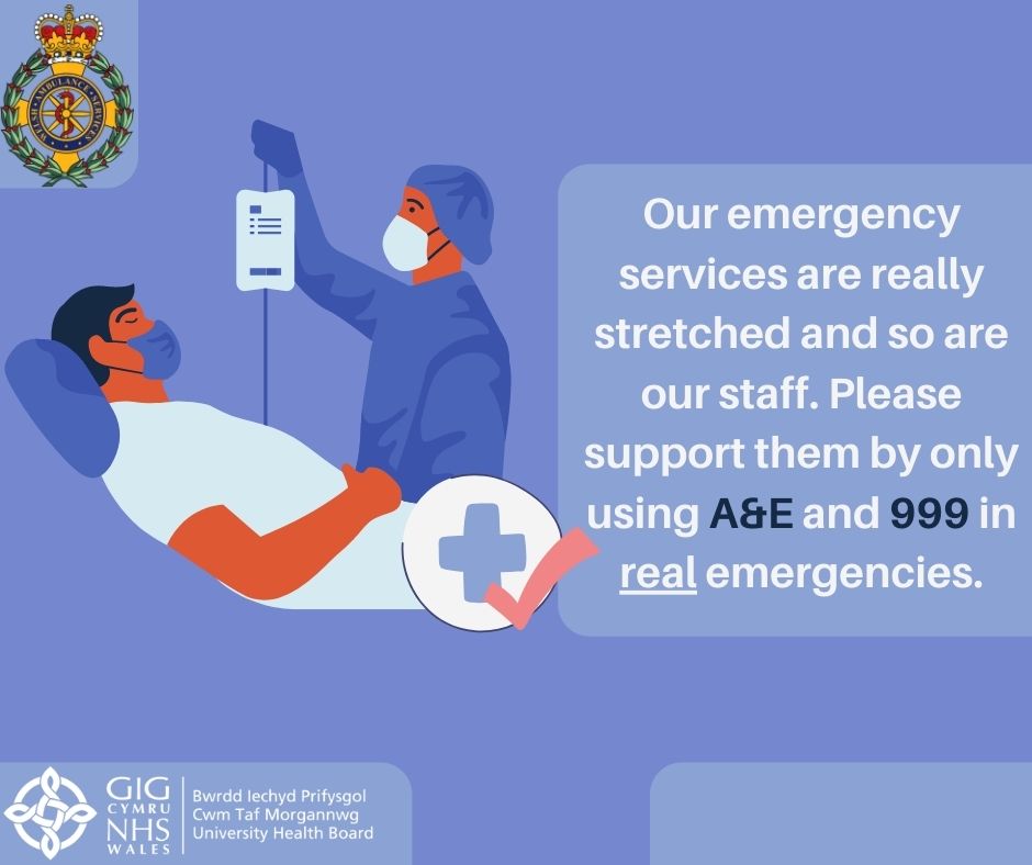 CwmTafMorgannwg's tweet photo. Choose your healthcare support wisely.
A&E is for accidents & emergencies ONLY.
#keepctmsafe https://t.co/ZVO8tmPmjy