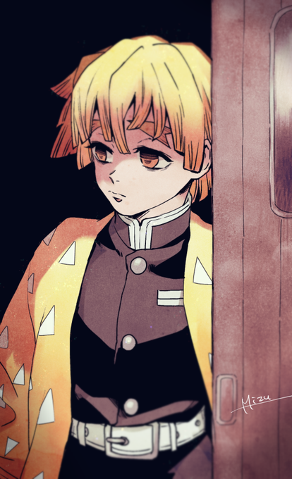 みずさんがTwitterに投稿した我妻善逸(鬼滅の刃)のイラスト。