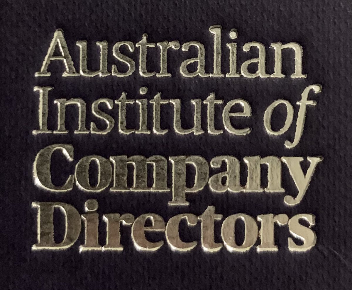 Lyons_Nico's tweet photo. Lots to read ahead of the #FoundationsofDirectorship @AICDirectors course next week supported by @AgriFuturesAU! Thanks for the opportunity and I look forward to “meeting” the other 24 #IgniteNetwork members to learn more about governance, finance, risk and strategy! https://t.co/FjTP0NZbyV
