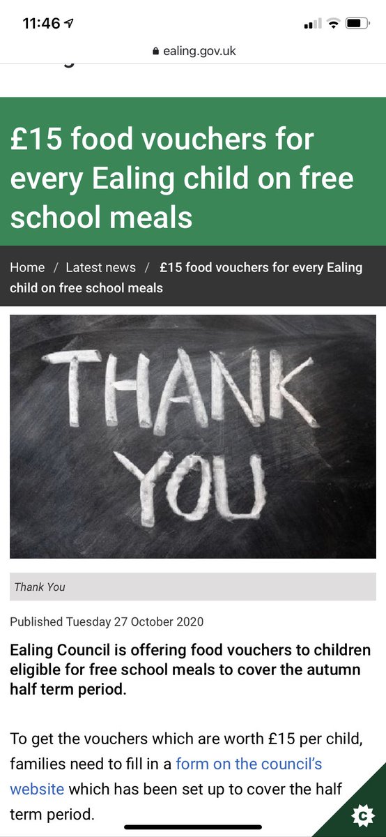 GarethKelly33's tweet photo. Ealing council are offering vouchers for children who qualify for Free School Meals https://t.co/3O1xCMMJe2 https://t.co/JcwPDIsUvt