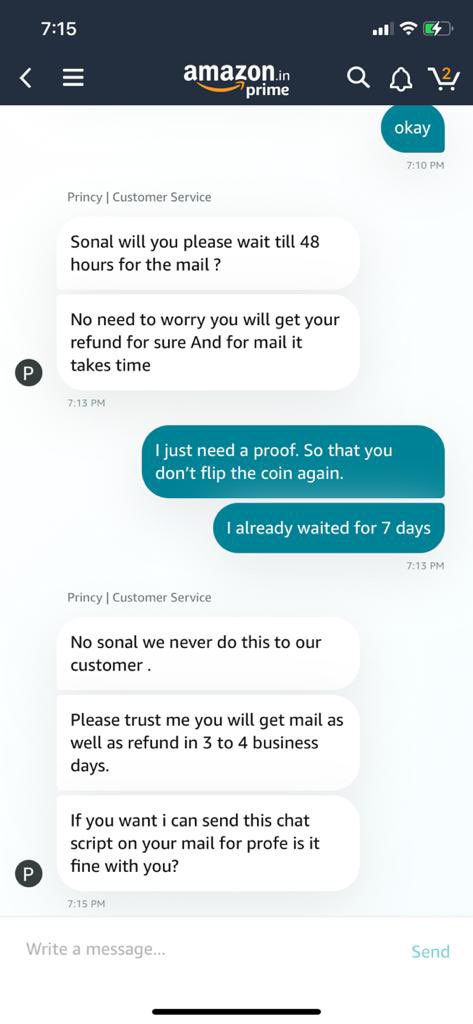 Horroromantic's tweet photo. (2/2) and asked me to compensate with full amount refund as I was heading to the consumer court to file a complaint. But as the days passed, they charge their commitment and now asking me to return the item and there’s no compensation of the fraud @amazonIN has been doing. https://t.co/Oa46VPGgYT