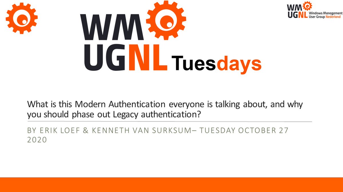 wpninjasnl's tweet photo. The recording of @kennethvs and @erikloef their #WMUG_NL Tuesdays Webinar can now be watched online! #AzureAD #ModernAuth #LegacyAuth 
https://t.co/Dbz3QOqKkp https://t.co/Zjmx1P8iK5