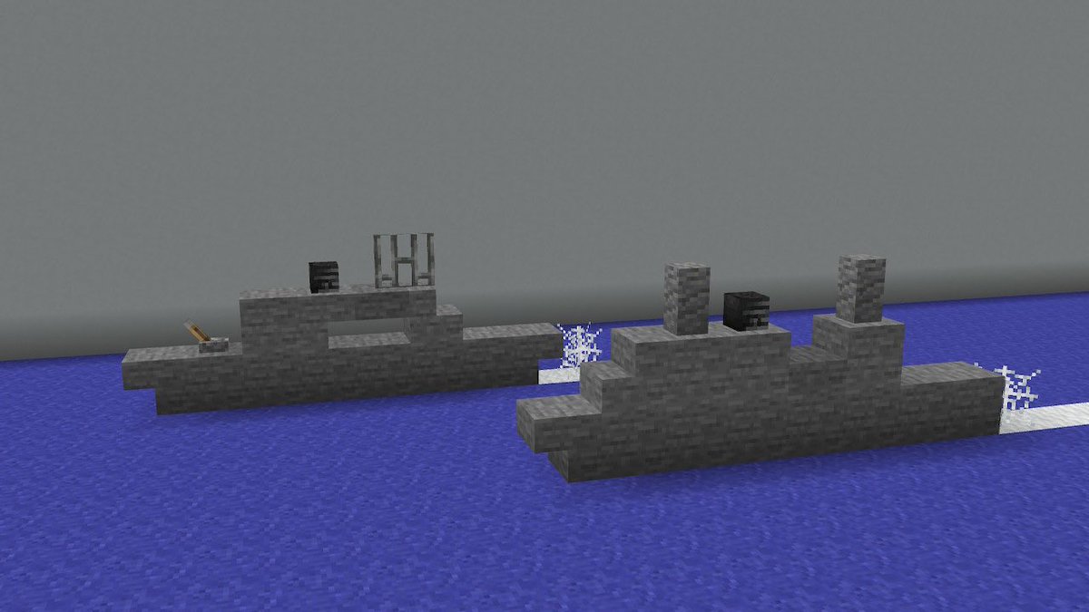 すっずー 半永久の造形クラフター Minecraft Minecraft軍事部 ミニチュア艦艇 新作 左 潜水艦救難艦 右 輸送揚陸艦 すっずー 半永久の造形クラフター Minecraft Minecraft軍事部 ミニチュア艦艇 新作 左 潜水艦救難艦 右 輸送揚陸艦