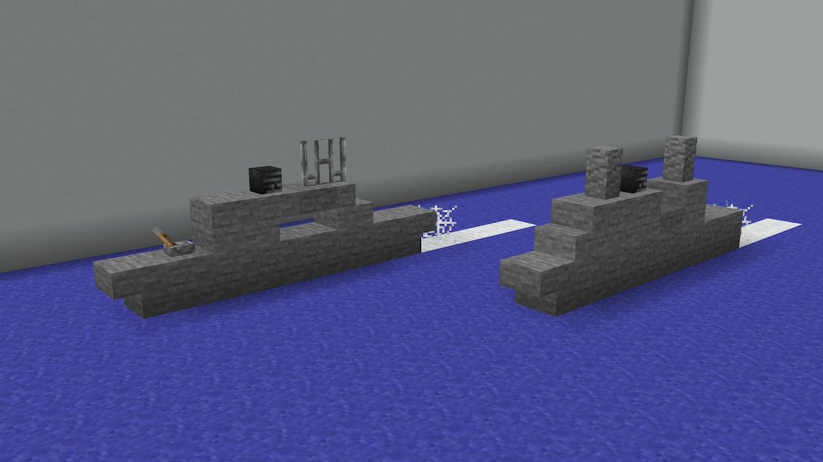 すっずー 半永久の造形クラフター Minecraft Minecraft軍事部 ミニチュア艦艇 新作 左 潜水艦救難艦 右 輸送揚陸艦 すっずー 半永久の造形クラフター Minecraft Minecraft軍事部 ミニチュア艦艇 新作 左 潜水艦救難艦 右 輸送揚陸艦