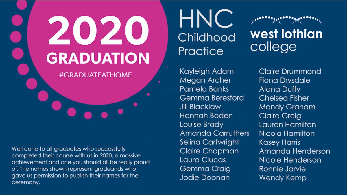 WestLoCollege's tweet photo. A massive congratulations to our Childhood Practice Graduates!
#GraduateAtHome https://t.co/p6OQPeS8sR