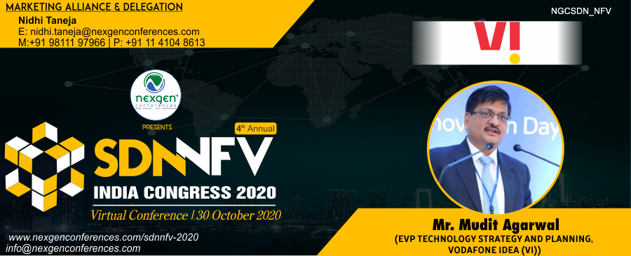 NexgenConferen1's tweet photo. #MeetOurSpeaker
Mr. Mudit Agarwal l EVP Technology Strategy and Planning at @VodafoneIdeaIN #SpeakingatNGCSDN_NFV
4th Annual SDN-NFV India Congress 2020 | Digital Seminar on Oct. 30th | 11:00 AM to 1:30 PM
Register Here: https://t.co/tz9WFCvFLi
#SDN #NGCSDN_NFV #SDNcontroller https://t.co/qHKmw9fbk9